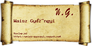 Waisz Gyöngyi névjegykártya